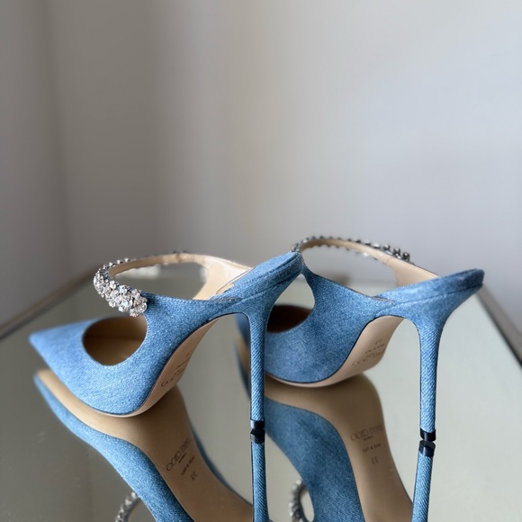 New Jimmy Choo Bing 100 embellished denim mules 39 $1,095 - Picture 10 of 15